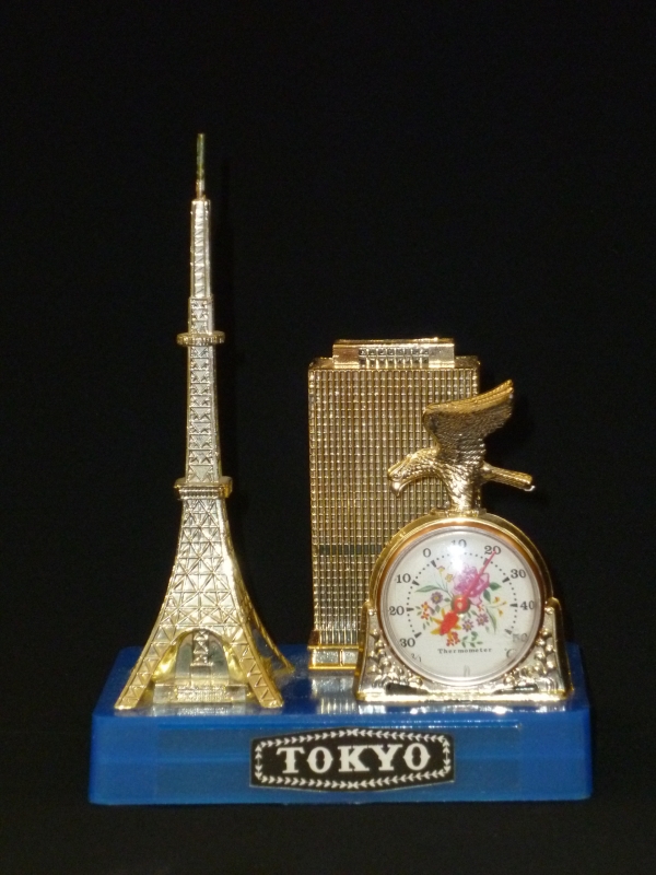 0939 東京タワー tower of Tokyo ミニチュア ペン立て 温度計 - 置物
